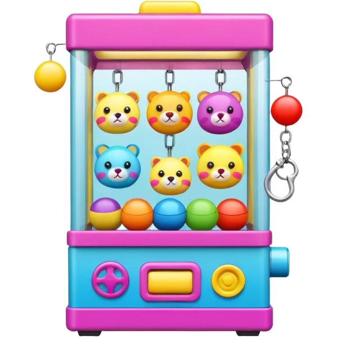Claw machine with toys emoji