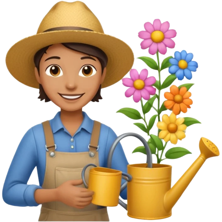gardener with flowers emoji