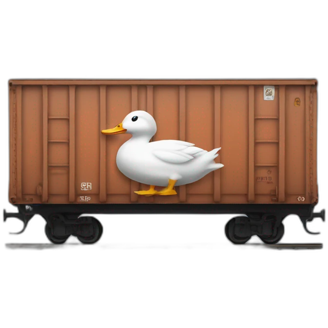 duck in freight car emoji