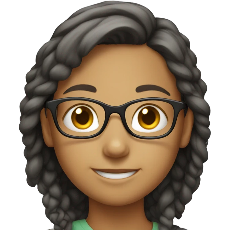 smiling girl with glasses emoji