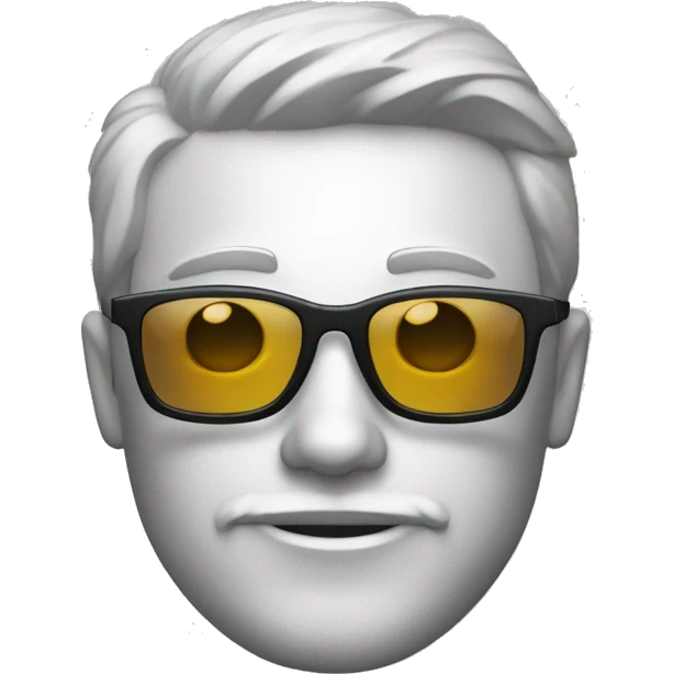 Un hombre calvo con gafas finas emoji