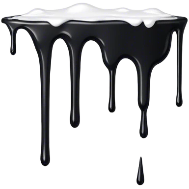 a black cartoon styled hole dripping white paint  emoji