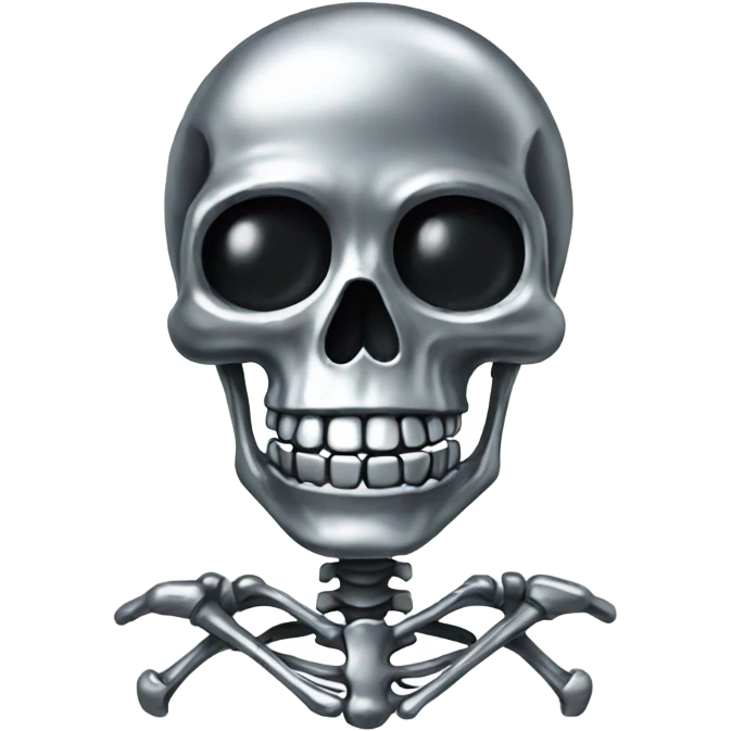 Skeleton made out of chrome emoji