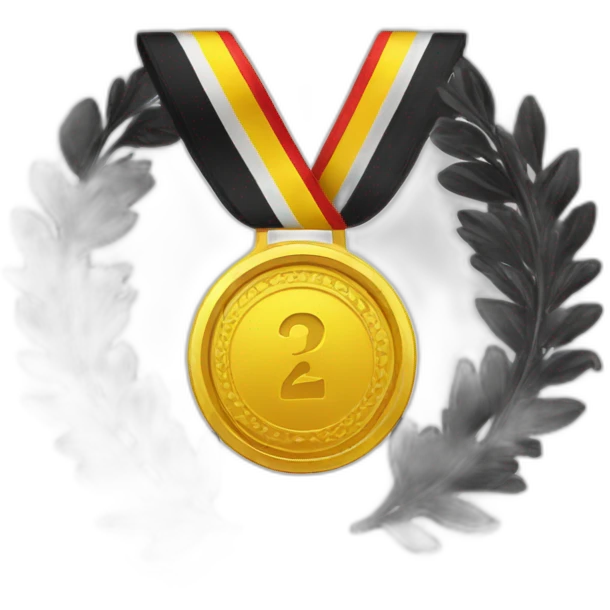 medal with a black and yellow ribbon emoji