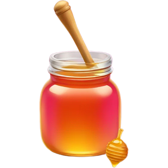 Hot pink jar of honey with wand  emoji