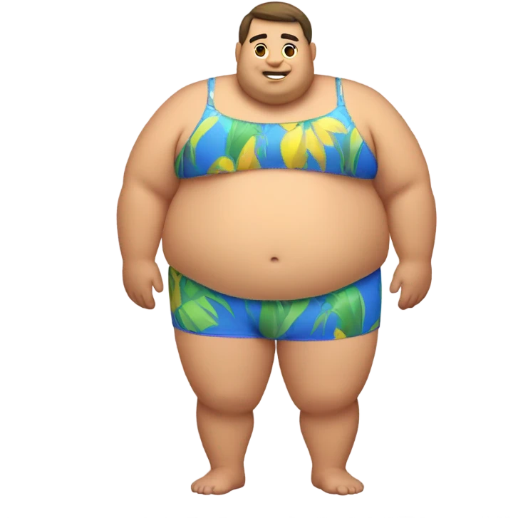 Guy, chubby, swimwear  emoji