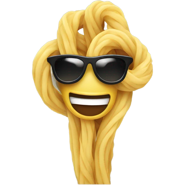 Noodle wearing shades with a peace sign emoji
