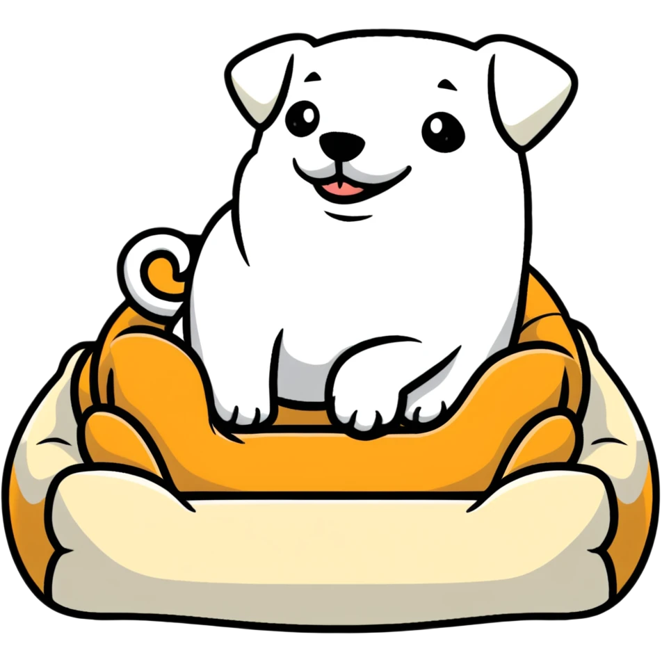 empty dog bed with a bone on it emoji