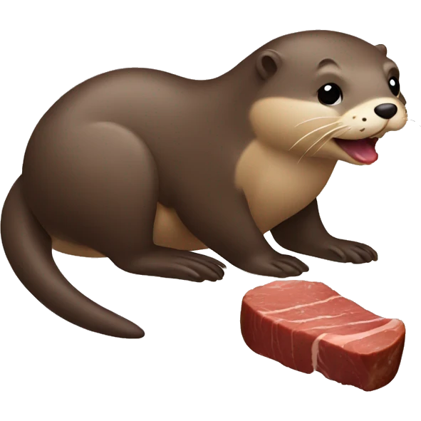 otter eating steak emoji