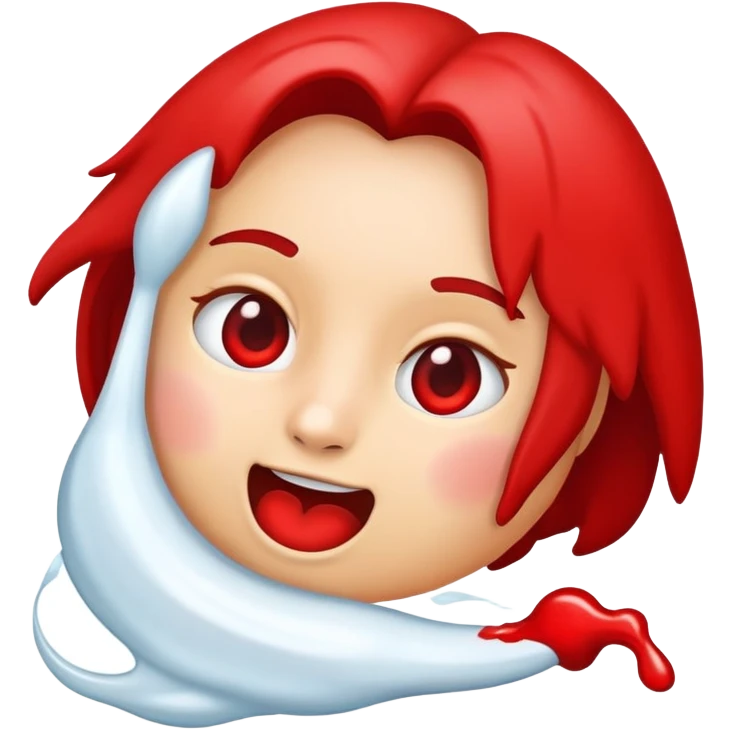 Een normale emoji die beetje aan het blozen is en middelvinger uitsteekt emoji