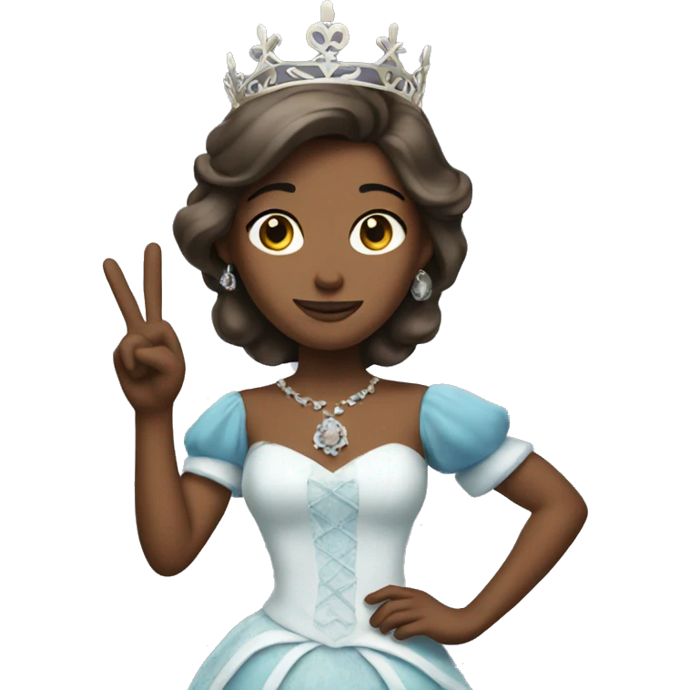Princess holding a peace sign  emoji