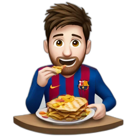 Leo Messi comiendo  emoji