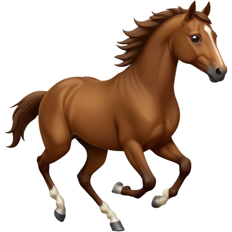 cinematic-[brown horse]-realistic-full-body-galopping-emoji,-tail-flicking-lazily,-head-tilted-dramatically,-sleek-[brown]-coat,-simplified-yet-realistic-focused-features,-highly-detailed,-glowing-with-an-almost-sarcastic-glow emoji