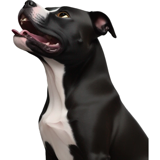 black staffordshire terrier howling at moon emoji