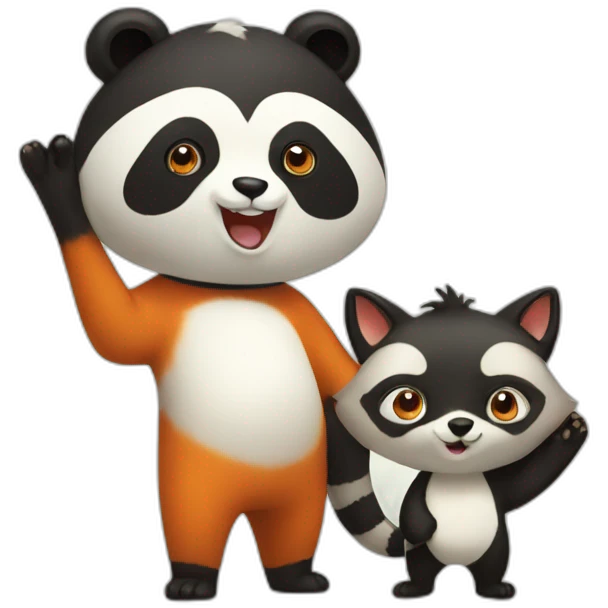 panda and fox emoji