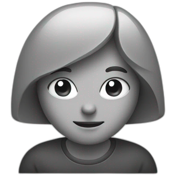 a person behind a computer in grayscale emoji