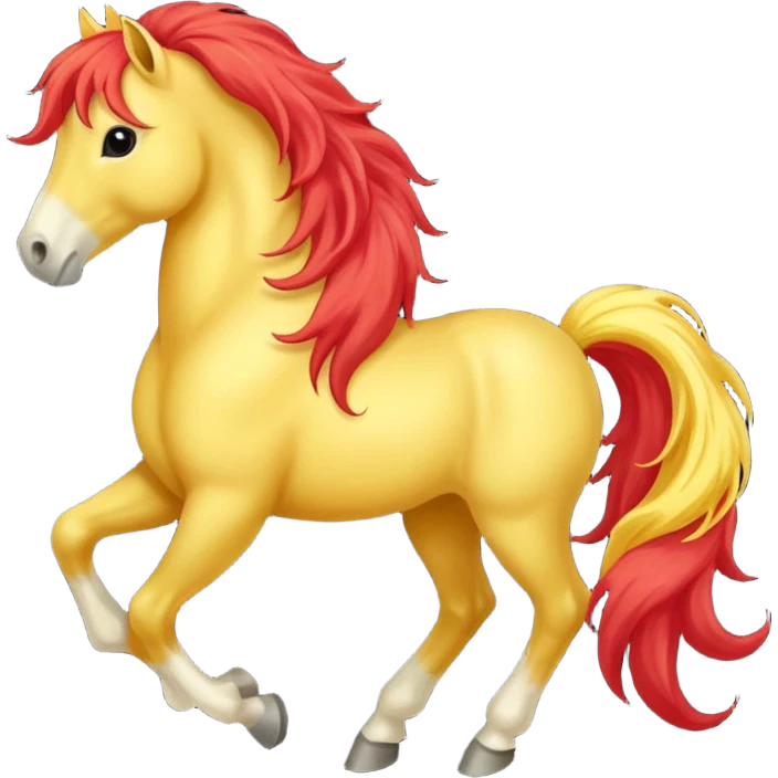 Cavalo vermelho e amarelo pastel emoji