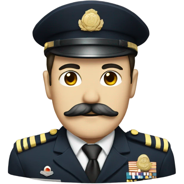 An officer with a Japanese mustache emoji
