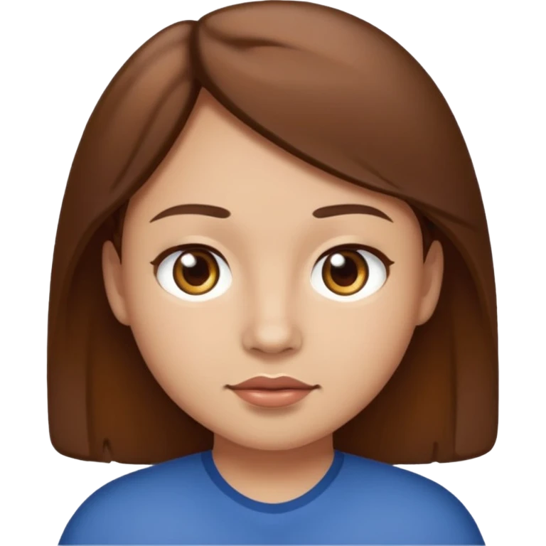 Human with brown hair and brown eyes and a little făt  emoji