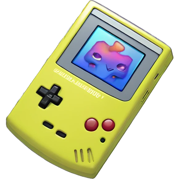 Iridescent Gameboy colour playing pokemon emoji