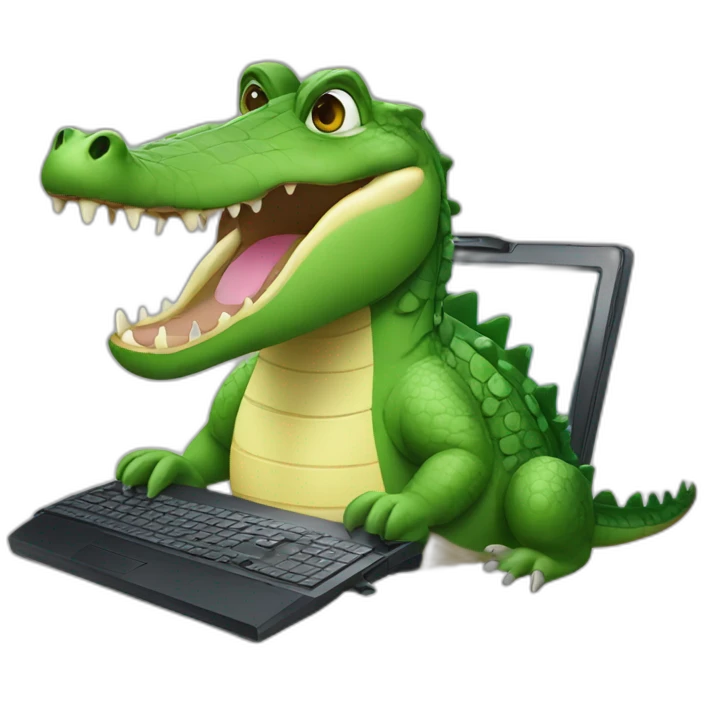 Crocodile use a pc emoji