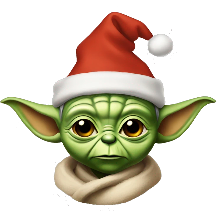 Yoda with a chritsmas hat emoji