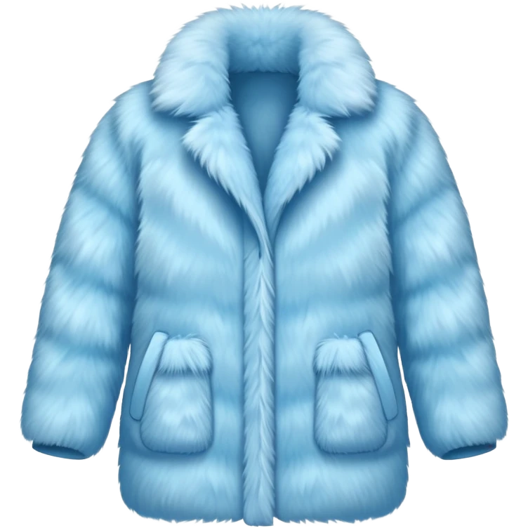 super realistic light blue fur coat isolated emoji