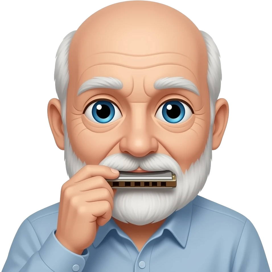 harmonica old man withouthair emoji