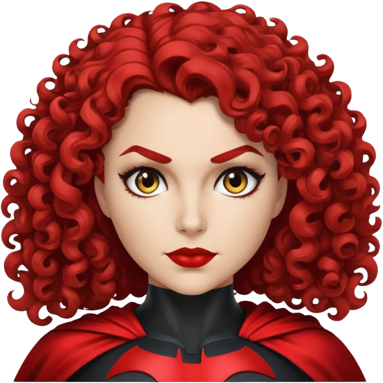 Batwoman with curly hair emoji