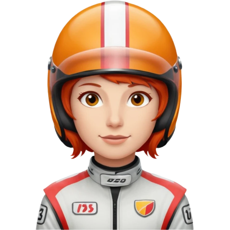 red haired racer emoji