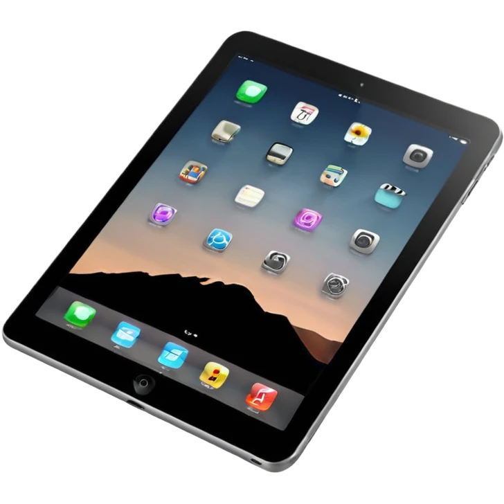 modern ipad with black screen emoji