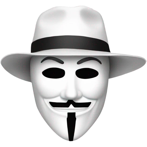 white hat hacker with anonymous mask emoji