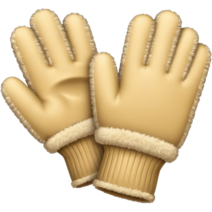 Beige fluffy gloves emoji