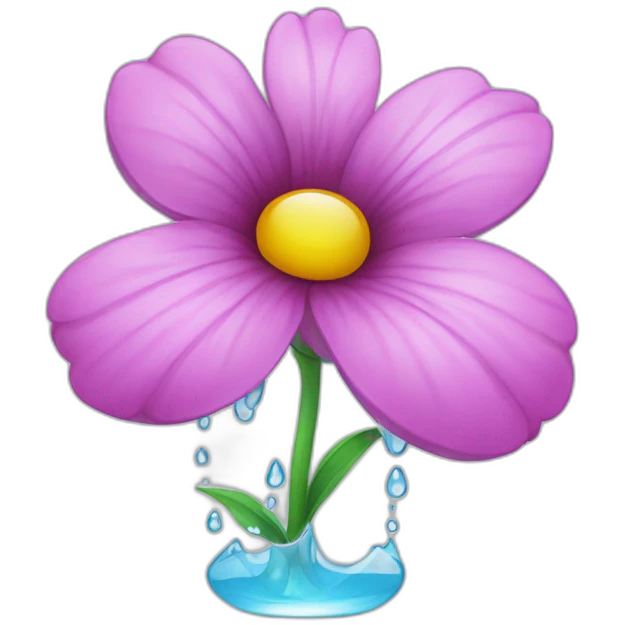 flower in drops of water emoji