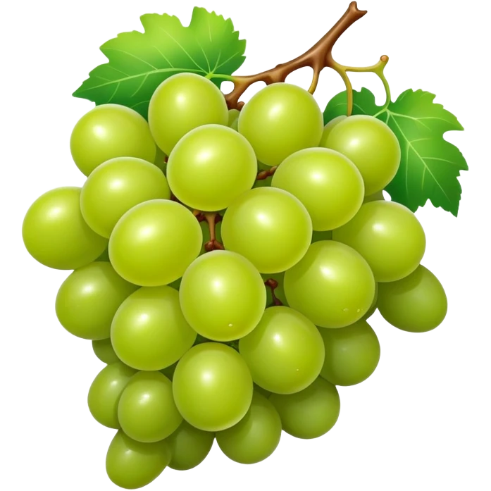 Generate an image of a singular green grape emoji