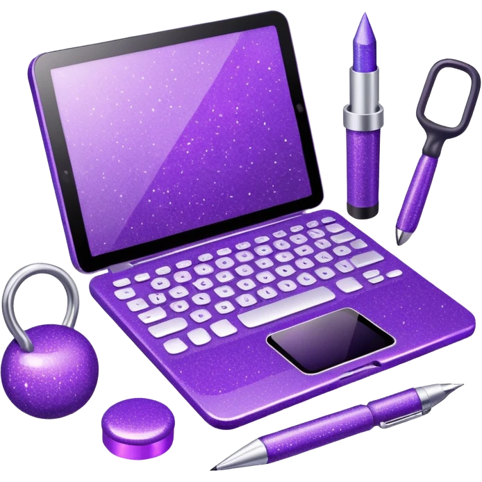 Purple Glitter office tools emoji