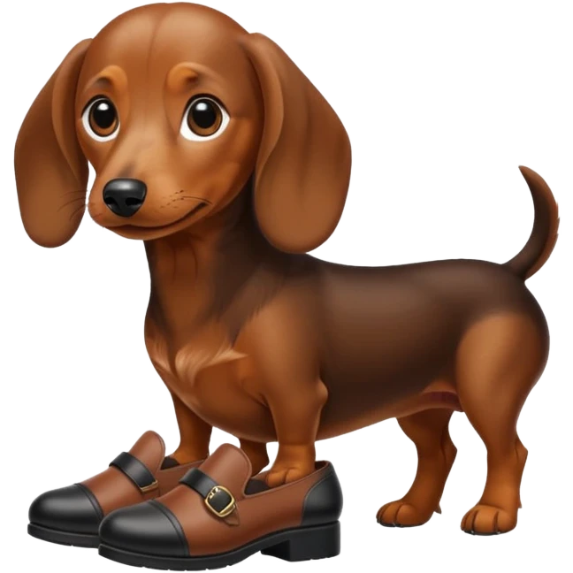 Dachshund wearing shoes emoji