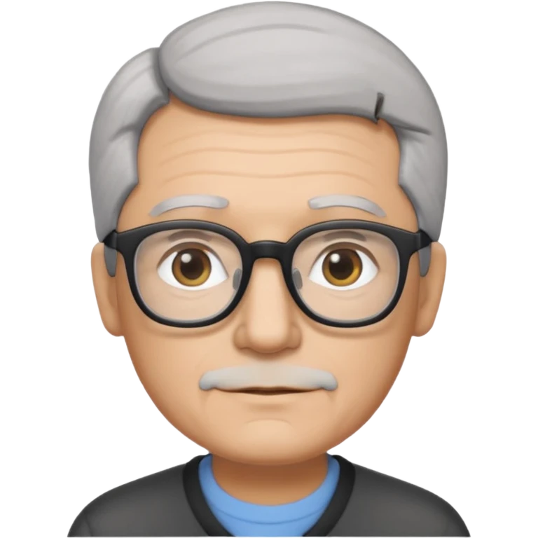 padre con gafas rectangulares poco pello y color blanco y negro sin arujas emoji
