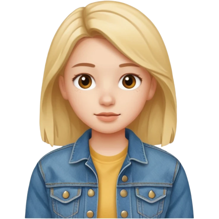 Tête jolie femme ado Real  emoji