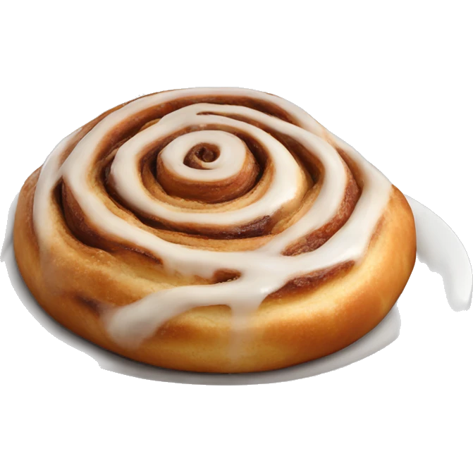 Cinnamon roll realistic on a plate emoji