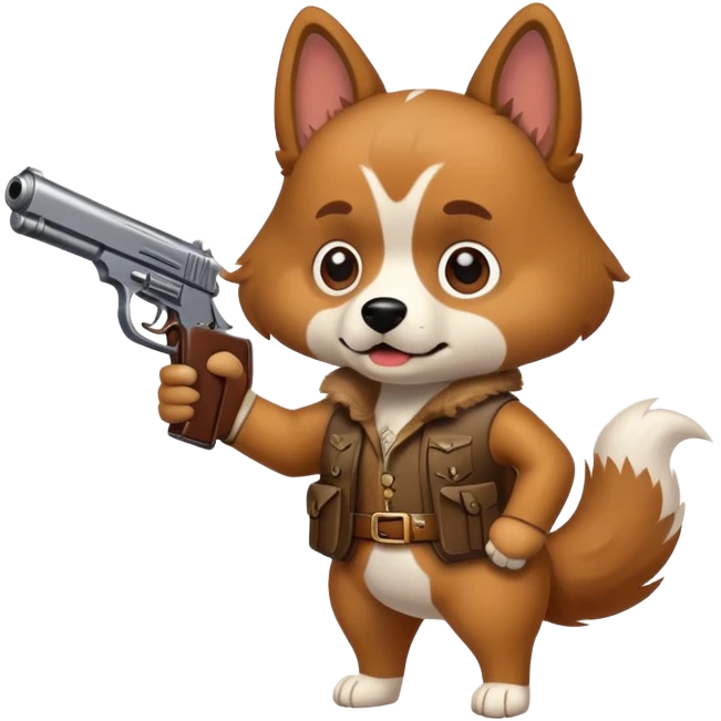 dog with gun emoji