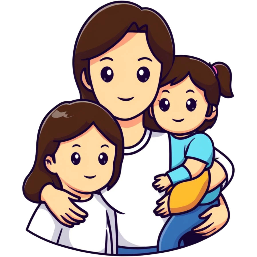 mother and daughter with brunette hair emoji