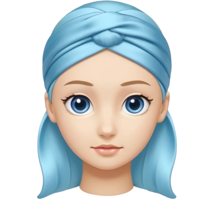 pastel blue satin headband  emoji