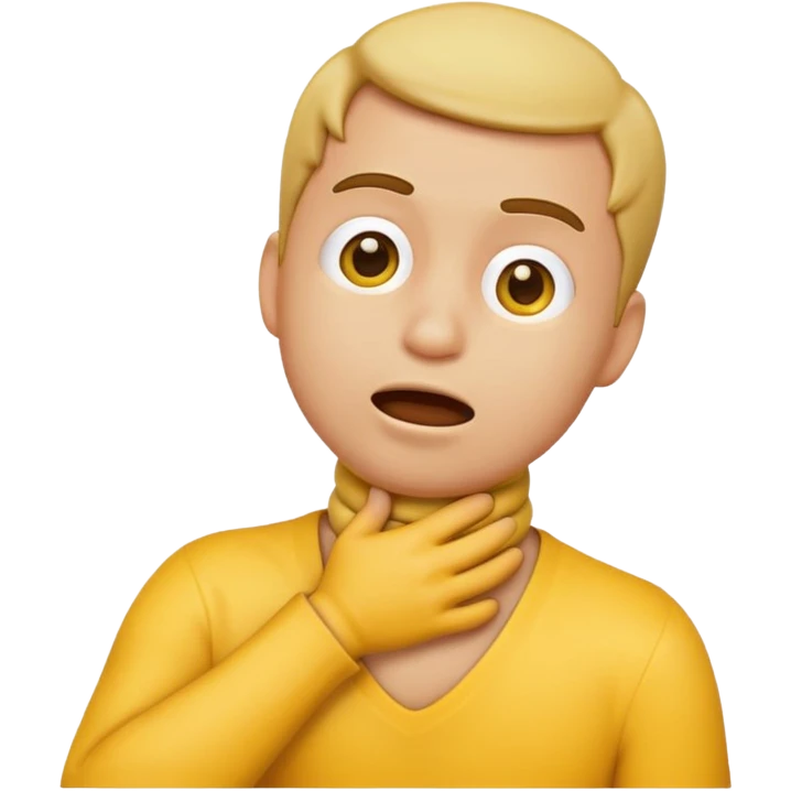emoji chocking himself hand around his neck emoji