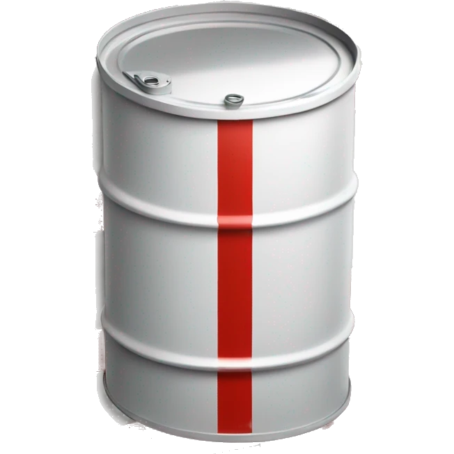 A white Oil barrel with a big red stripe in the middle emoji