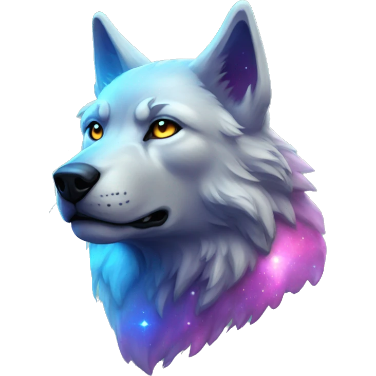 Full-body nebula wolf emoji