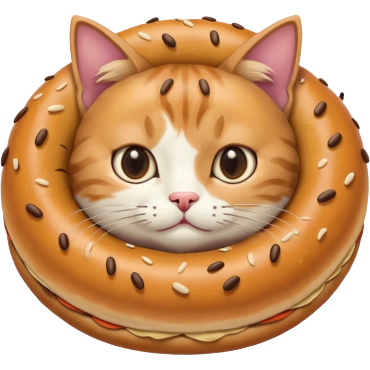 Yuvarlak Simit kedi emoji