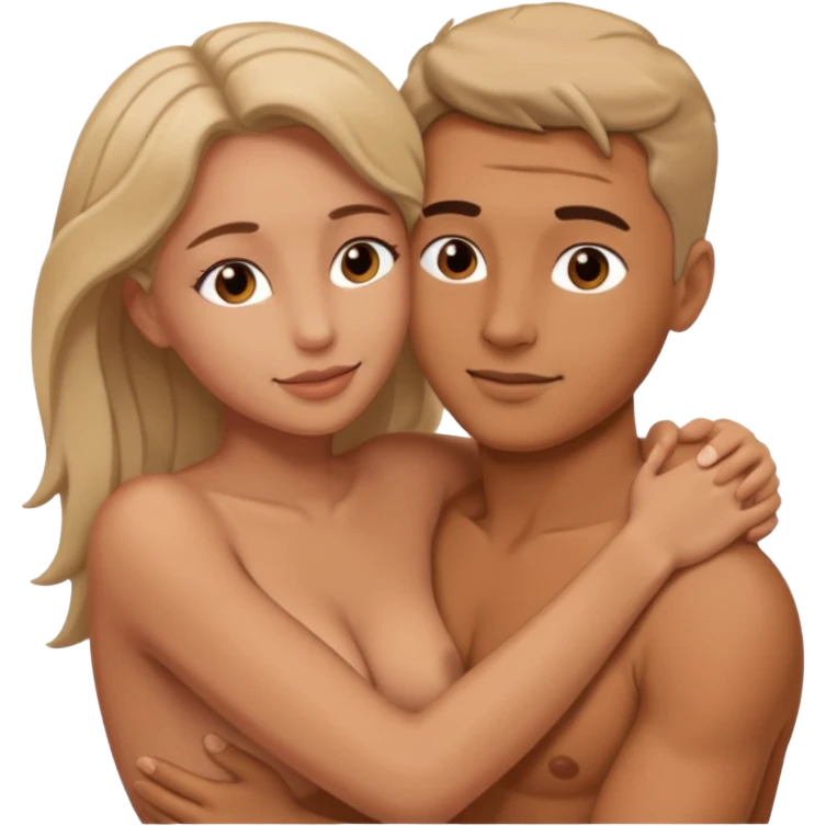 a naked man and a naked woman doing sex emoji