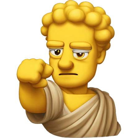 Abraham simpson style ancient greek philosopher shakes fist at sky emoji