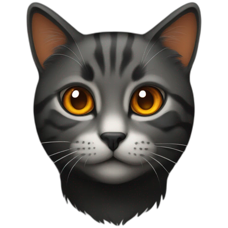 Cat half black half orange emoji